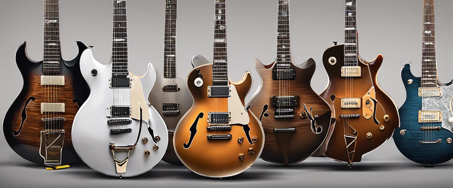 Different body types of electric guitars